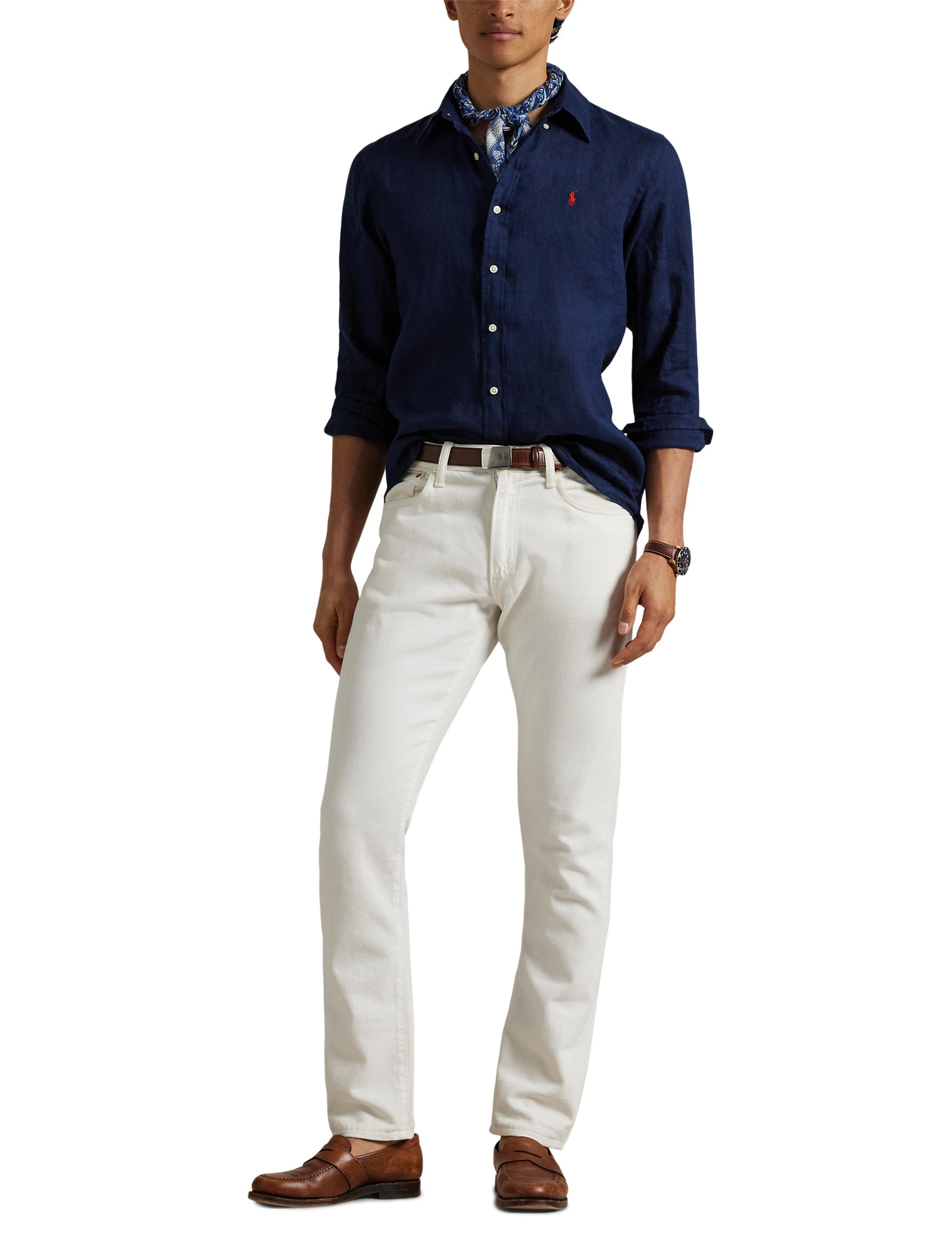 Chemise Slim Fit en lin - Newport Navy