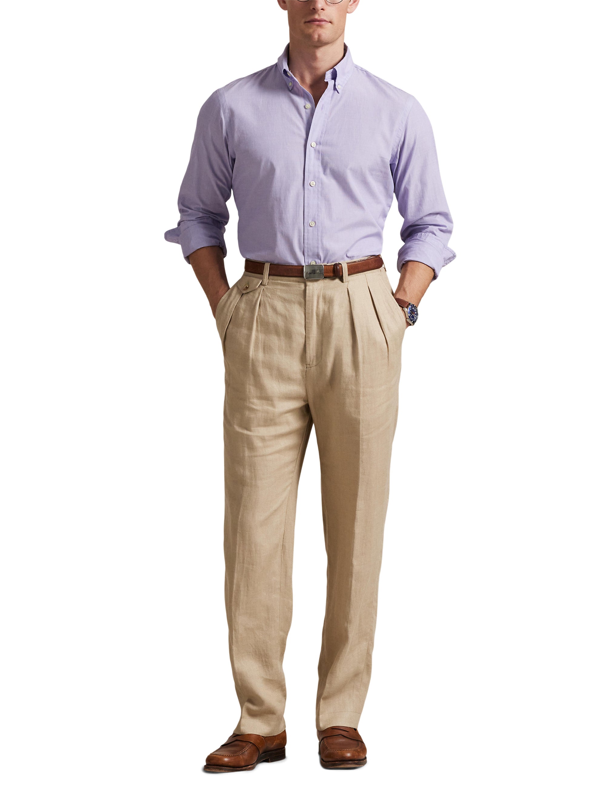 Chemise fil-à-fil Classic Fit - Lavender & White