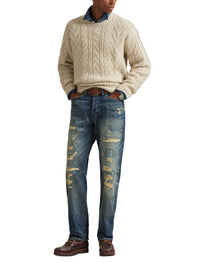 Pull en tricot d'Aran - Coconut Cream Heather