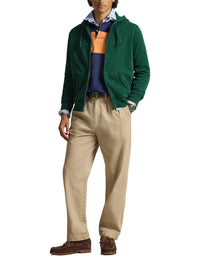 Sweat à capuche zippé teint en pièce - Frond Green