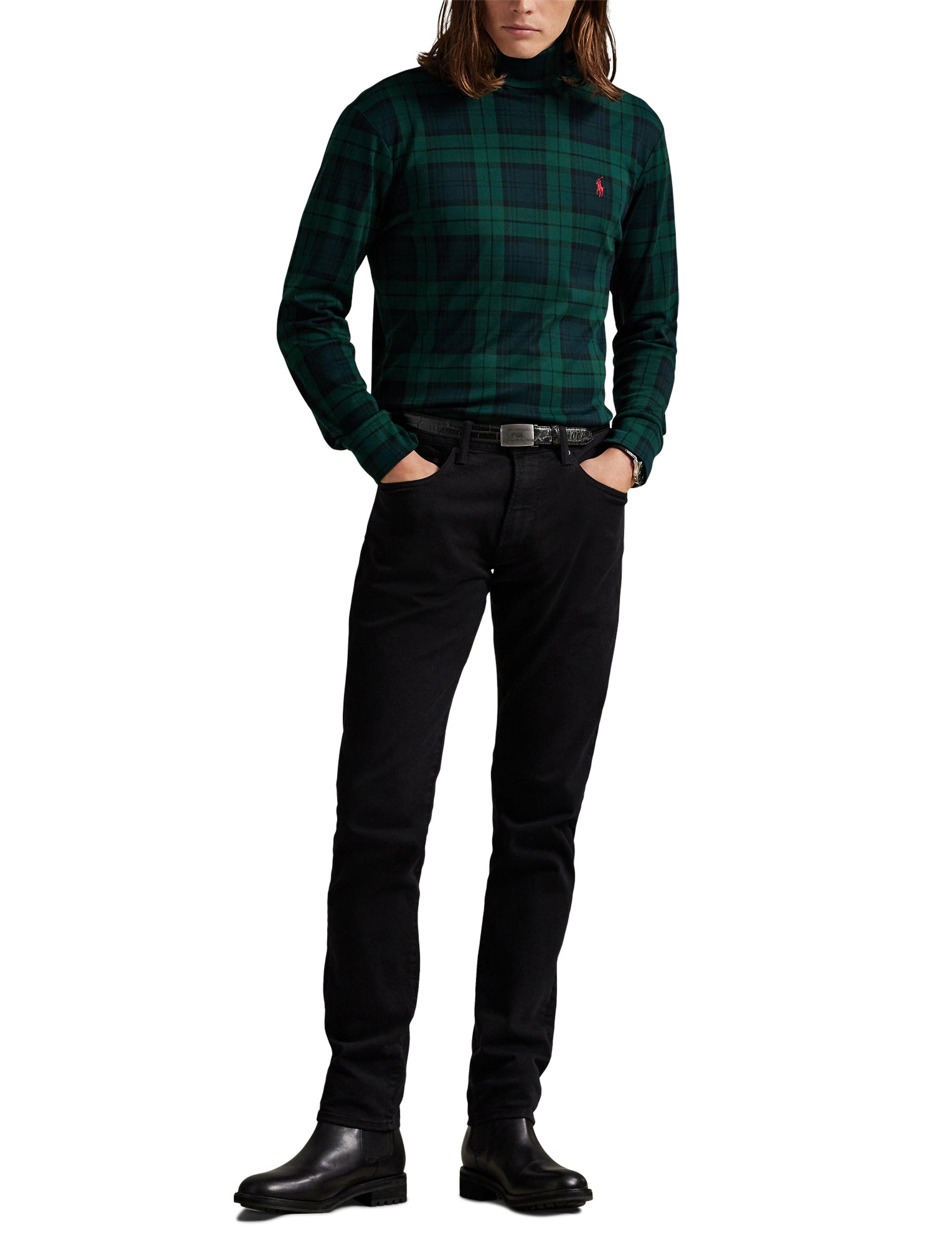4pcs / NEW // BLACKWATCH PLAID PULLOVER LONG SLEEVE LSTURTLEM1