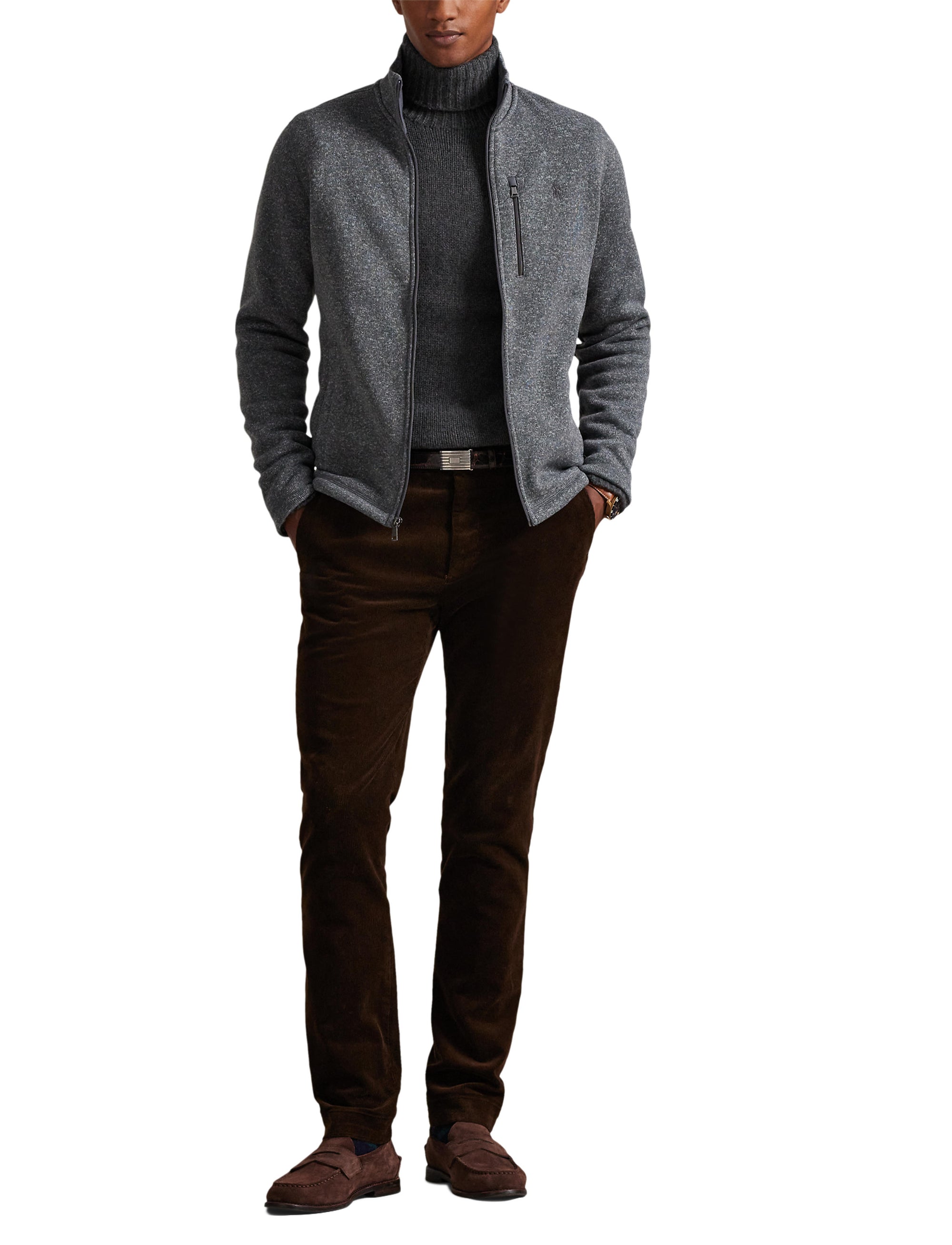 Veste zippée intégrale - Gris chiné