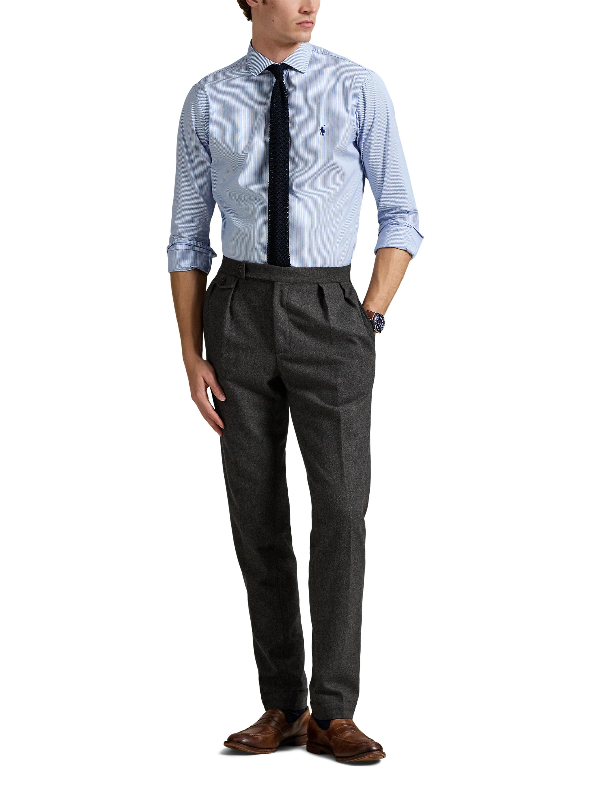 Chemise en popeline rayée Custom Fit - Blue & White