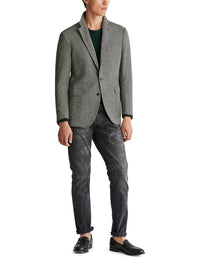 5pcs / NEW // BLACK AND CREAM SPORTCOAT SINGLE BREASTED PS 2NT