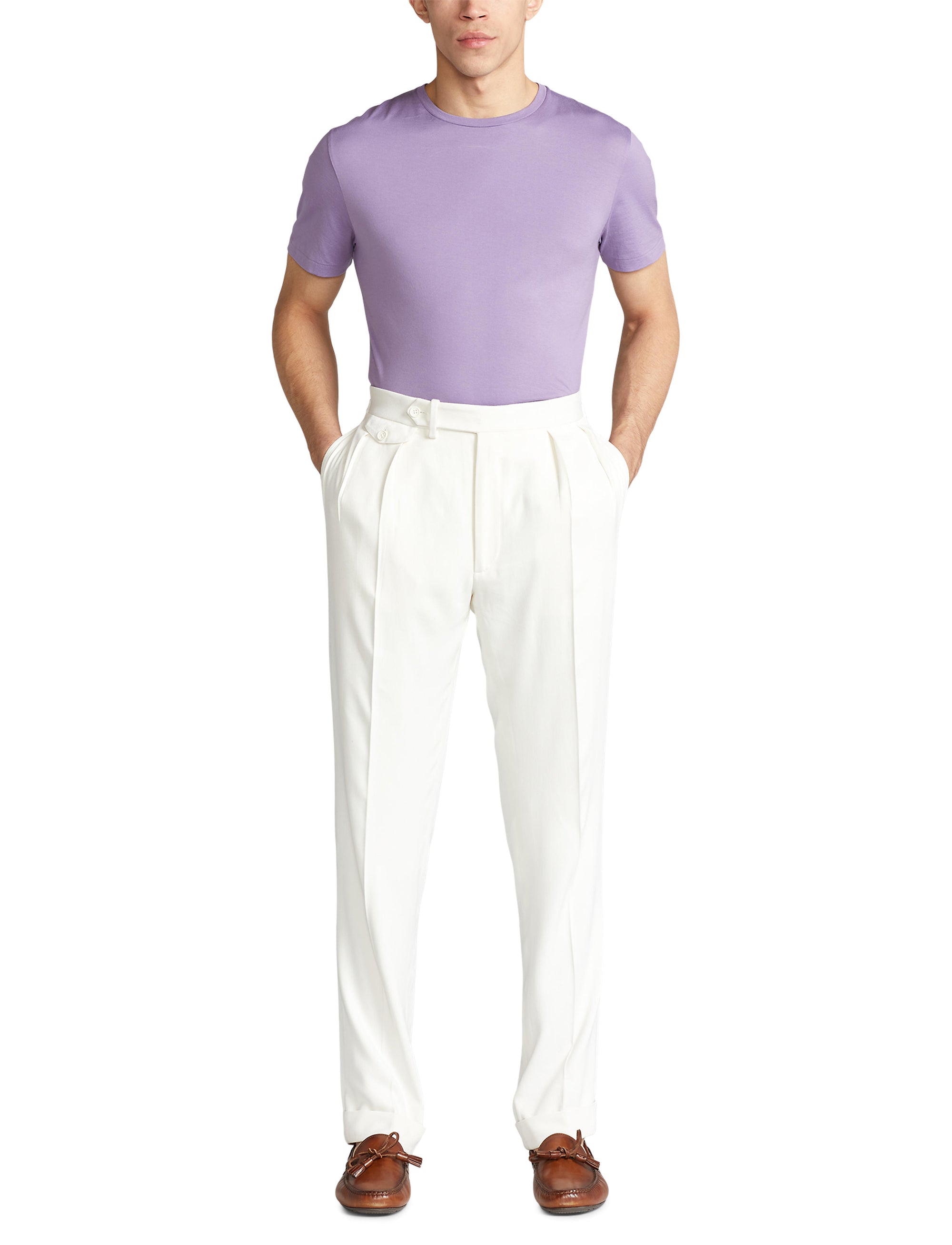 Round-neck T-shirt in Scottish yarn - Purple Haze