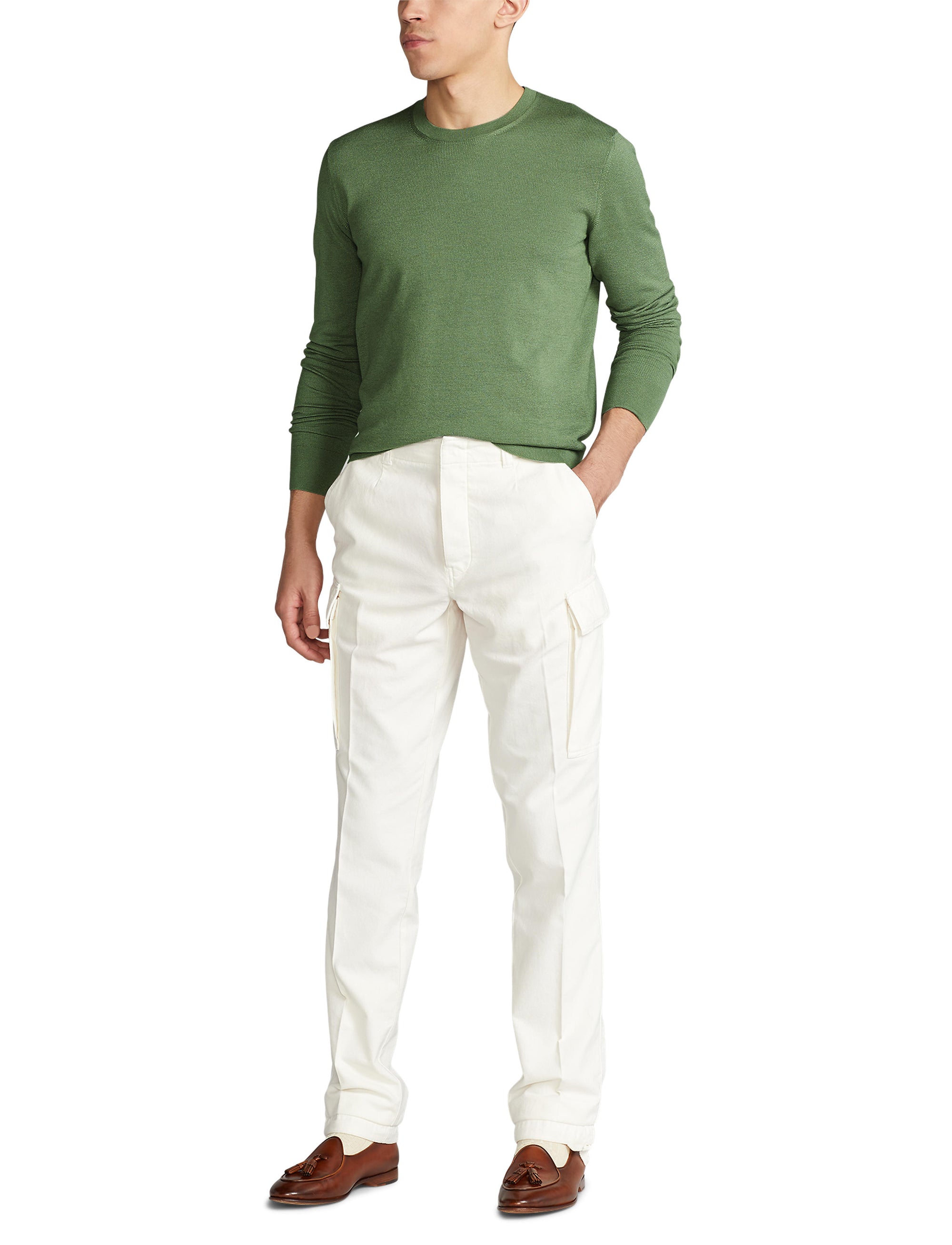 Pull col rond en soie - Sea Spray
