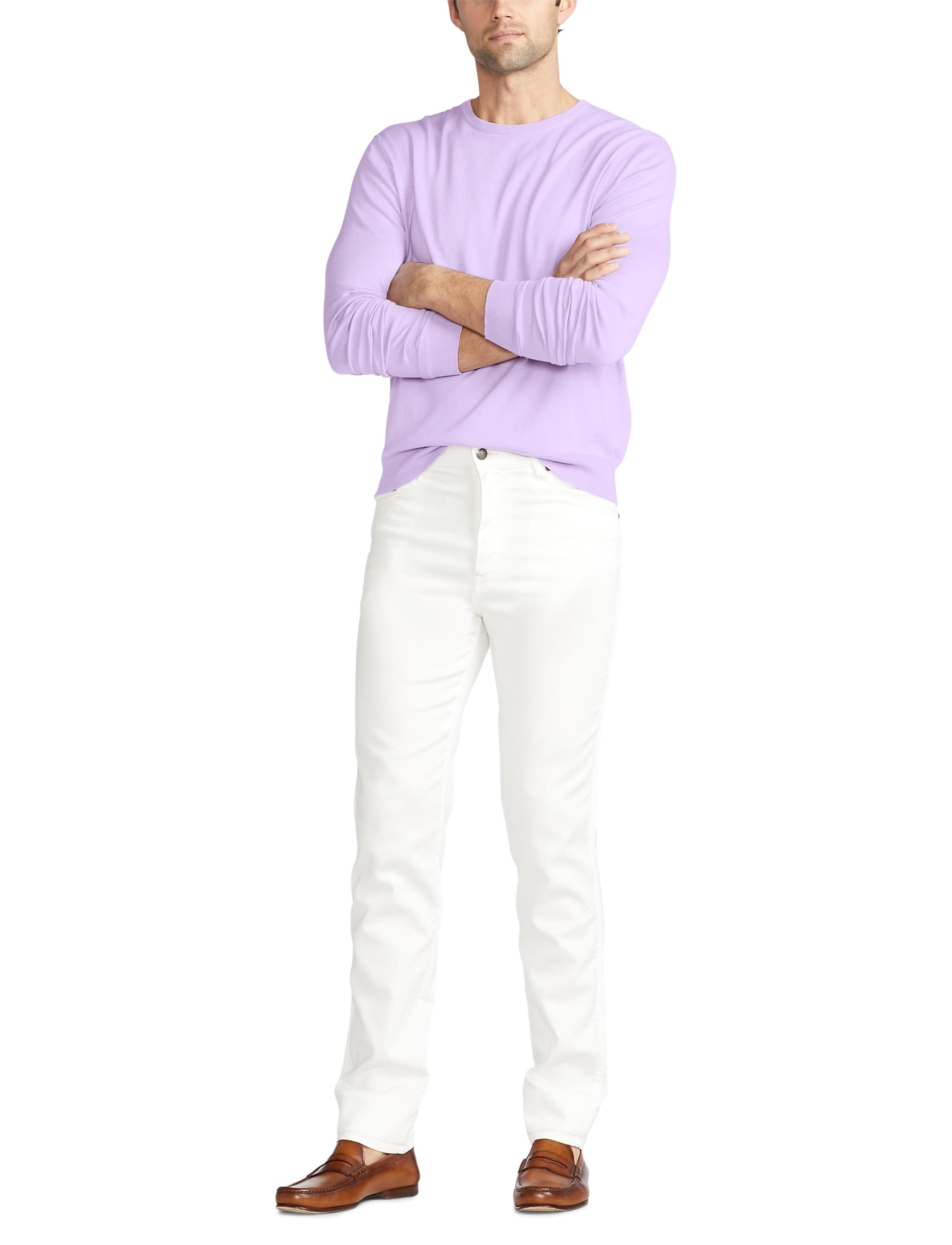 Pull col rond en coton - Lilac