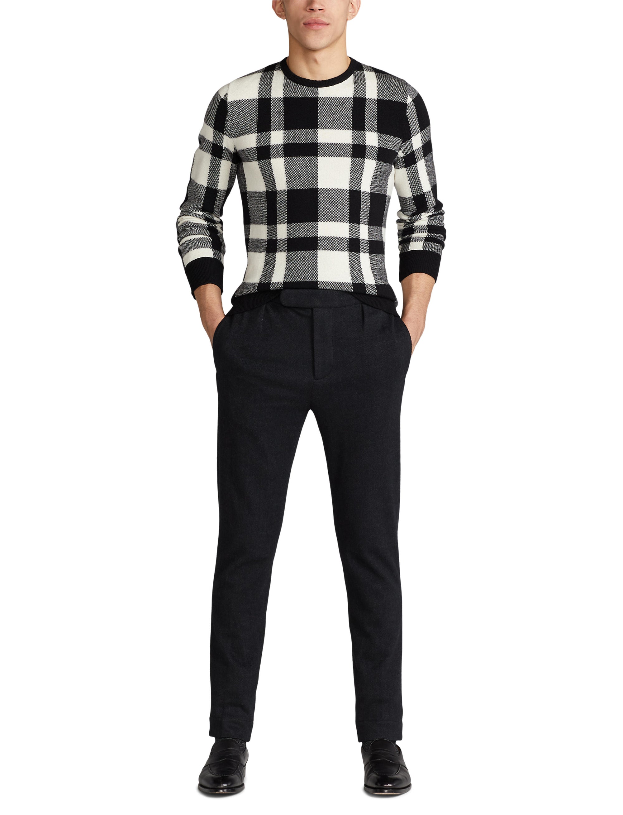 Pull en cachemire écossais - Classic Black With Lux Cream