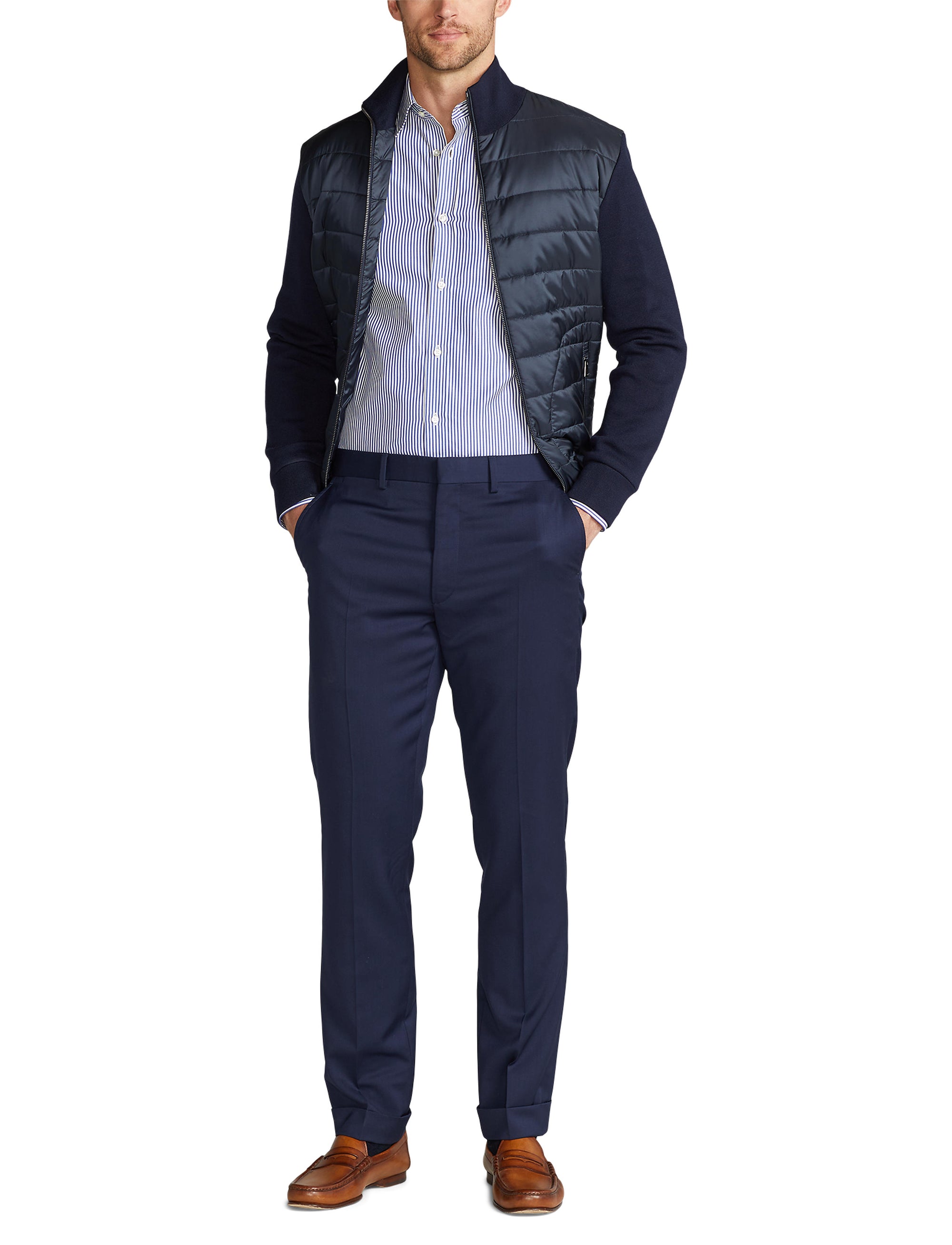 Gregory trousers in wool twill - Classic Navy