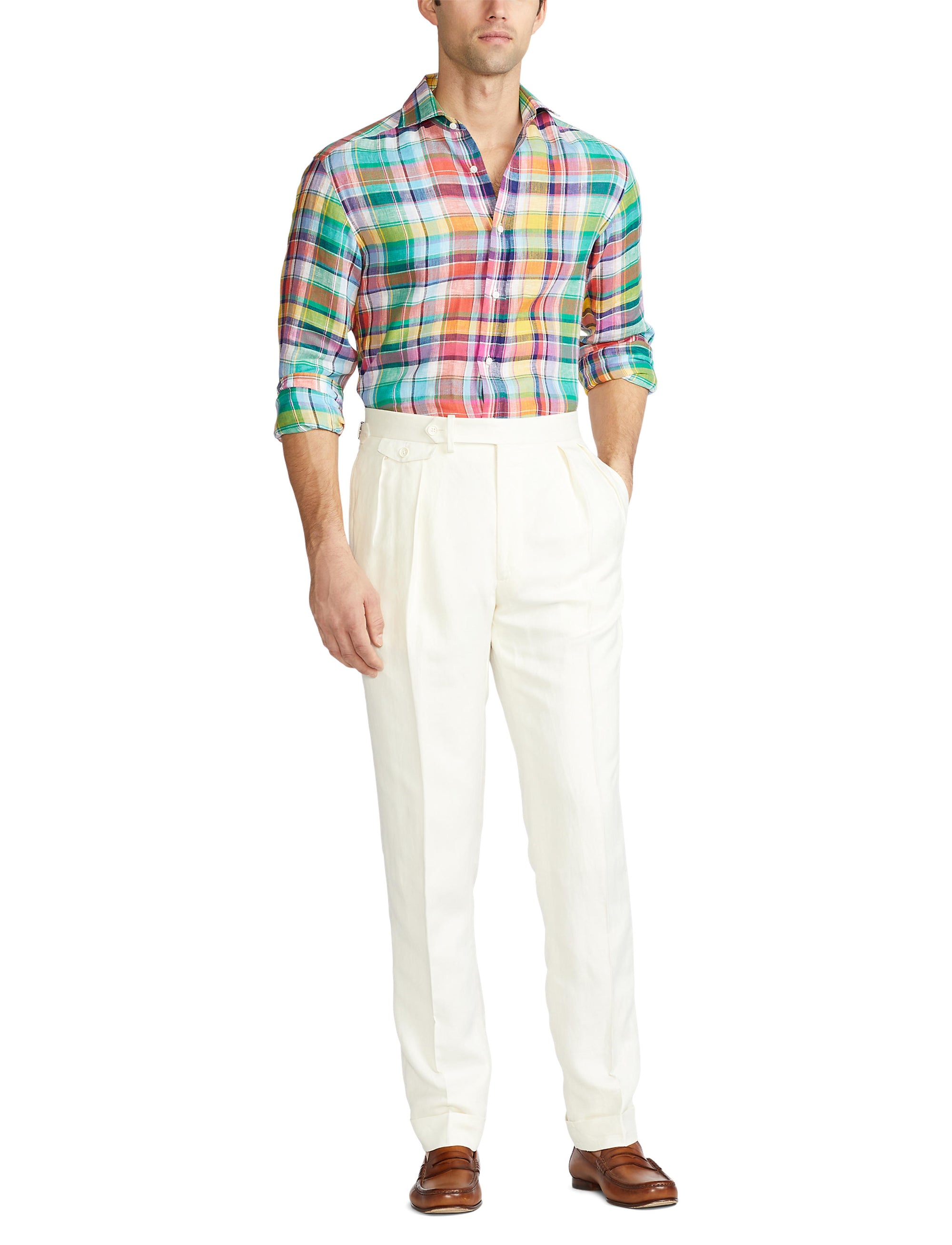 Pantalon Gregory en lin et soie mélangé - Classic Cream