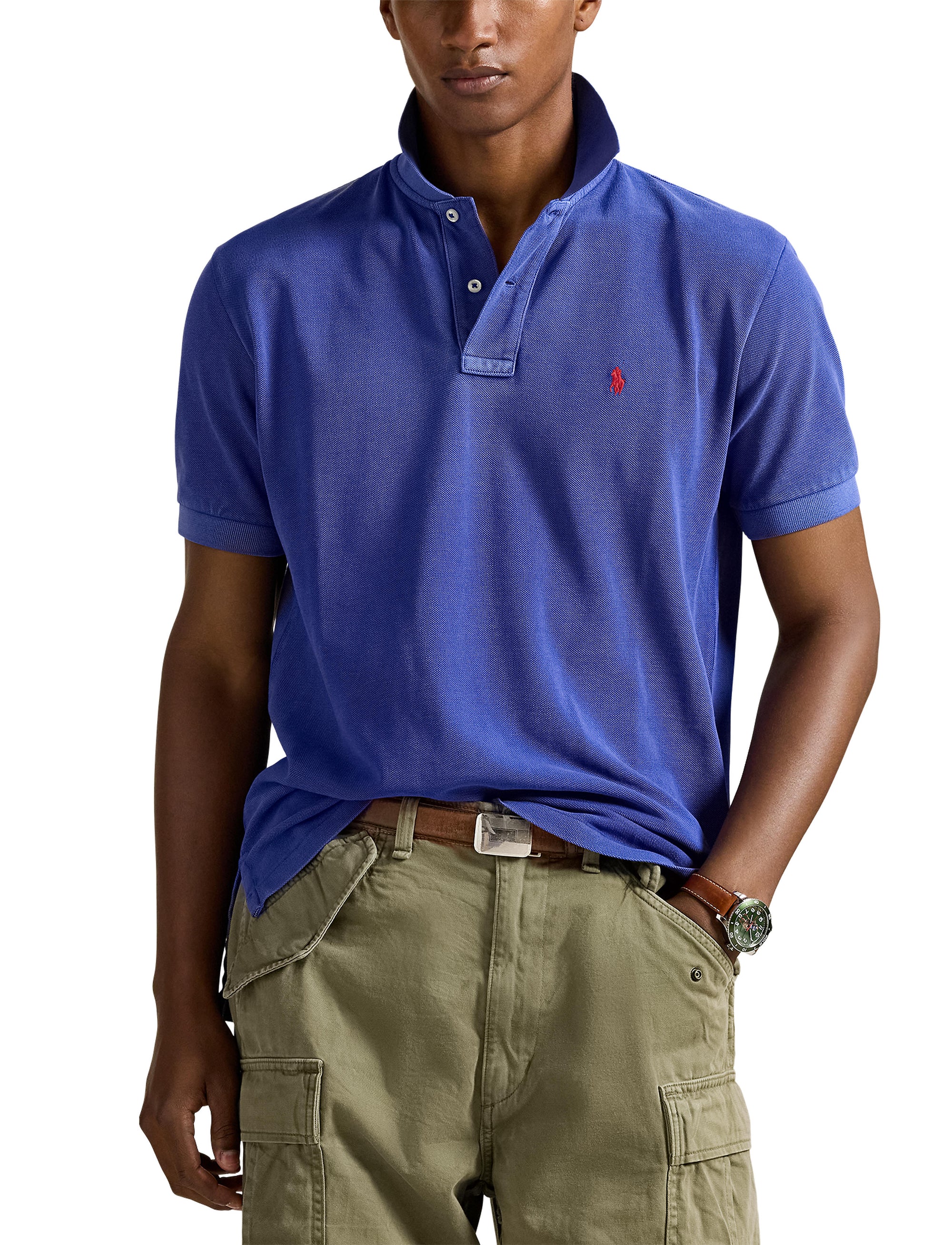Polo coupe originale en coton piqué - Graphic Royal