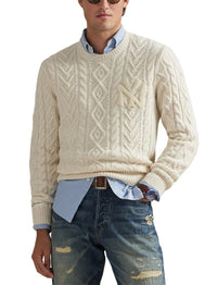 Pull Polo Ralph Lauren Yankees en laine - Cream Combo
