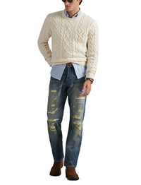 Pull Polo Ralph Lauren Yankees en laine - Cream Combo