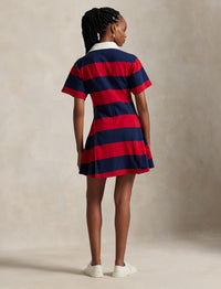 Robe de rugby rayée en jersey de coton - Polo Sport Red & Newport Navy