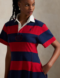 Robe de rugby rayée en jersey de coton - Polo Sport Red & Newport Navy