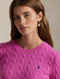 Pull à col rond en cachemire et laine mélangé - Pink Lace