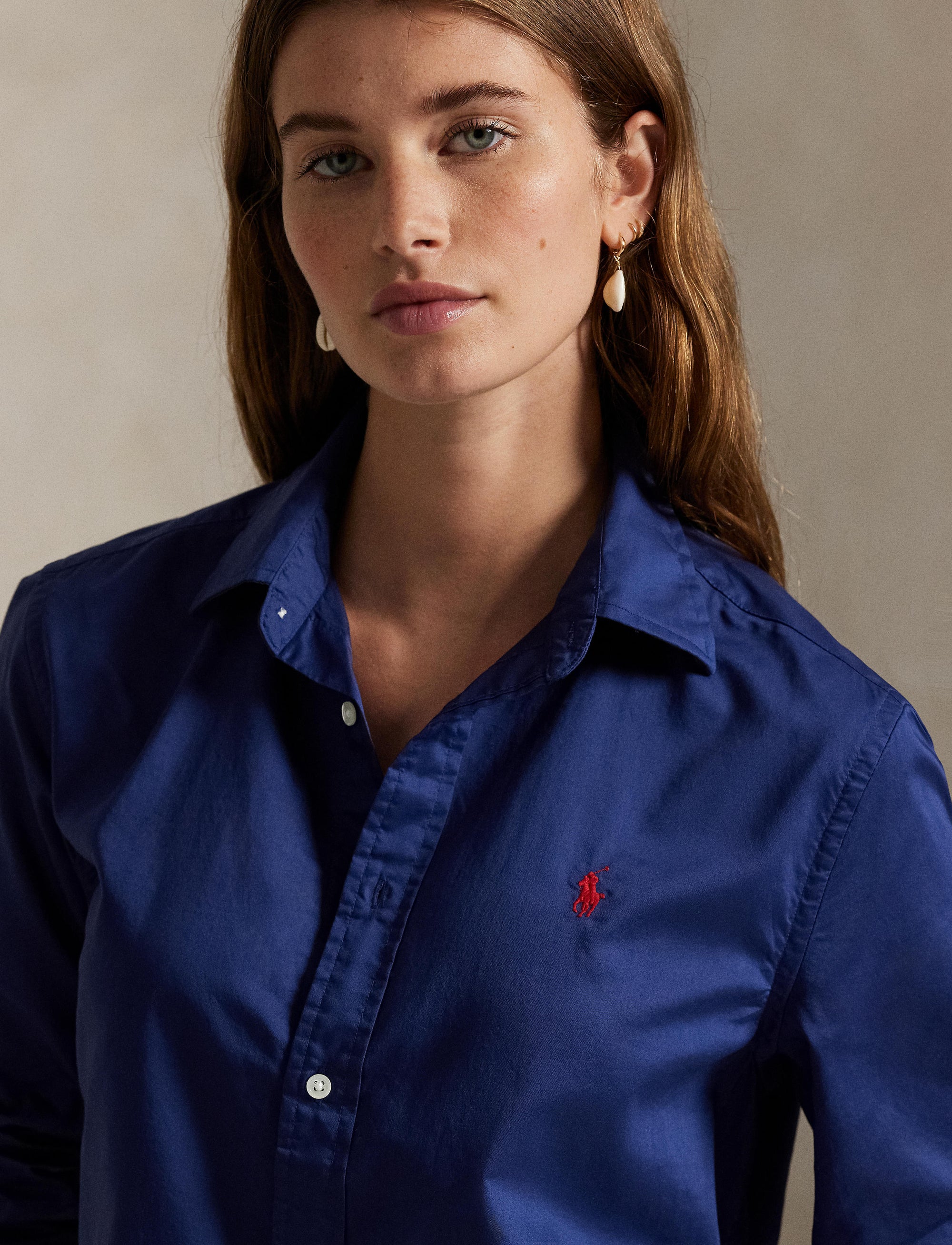 Chemise Classic Fit en sergé de coton  - Classic Navy