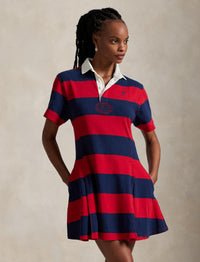 Robe de rugby rayée en jersey de coton - Polo Sport Red & Newport Navy