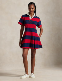 Robe de rugby rayée en jersey de coton - Polo Sport Red & Newport Navy