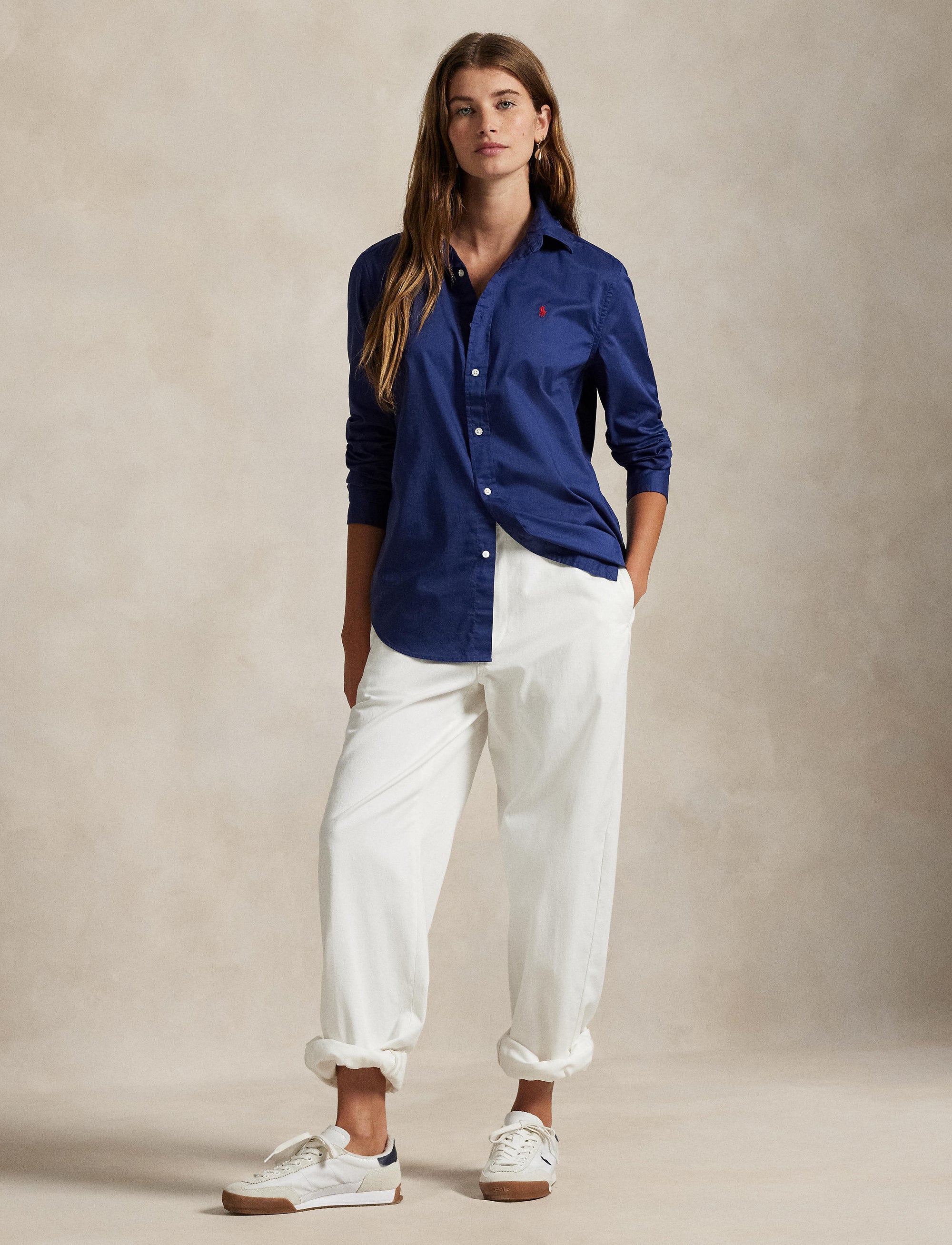 Chemise Classic Fit en sergé de coton  - Classic Navy