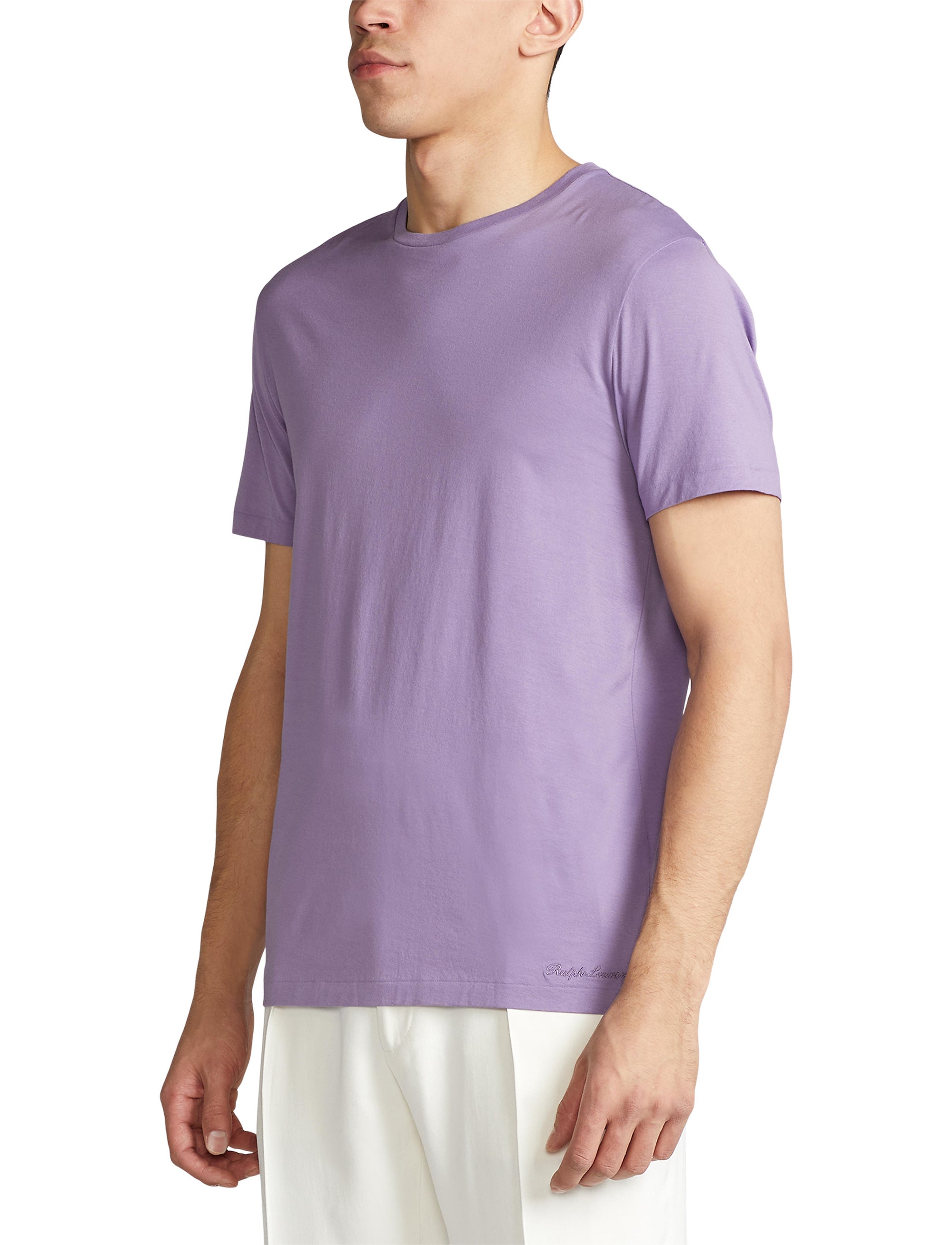 Round-neck T-shirt in Scottish yarn - Purple Haze