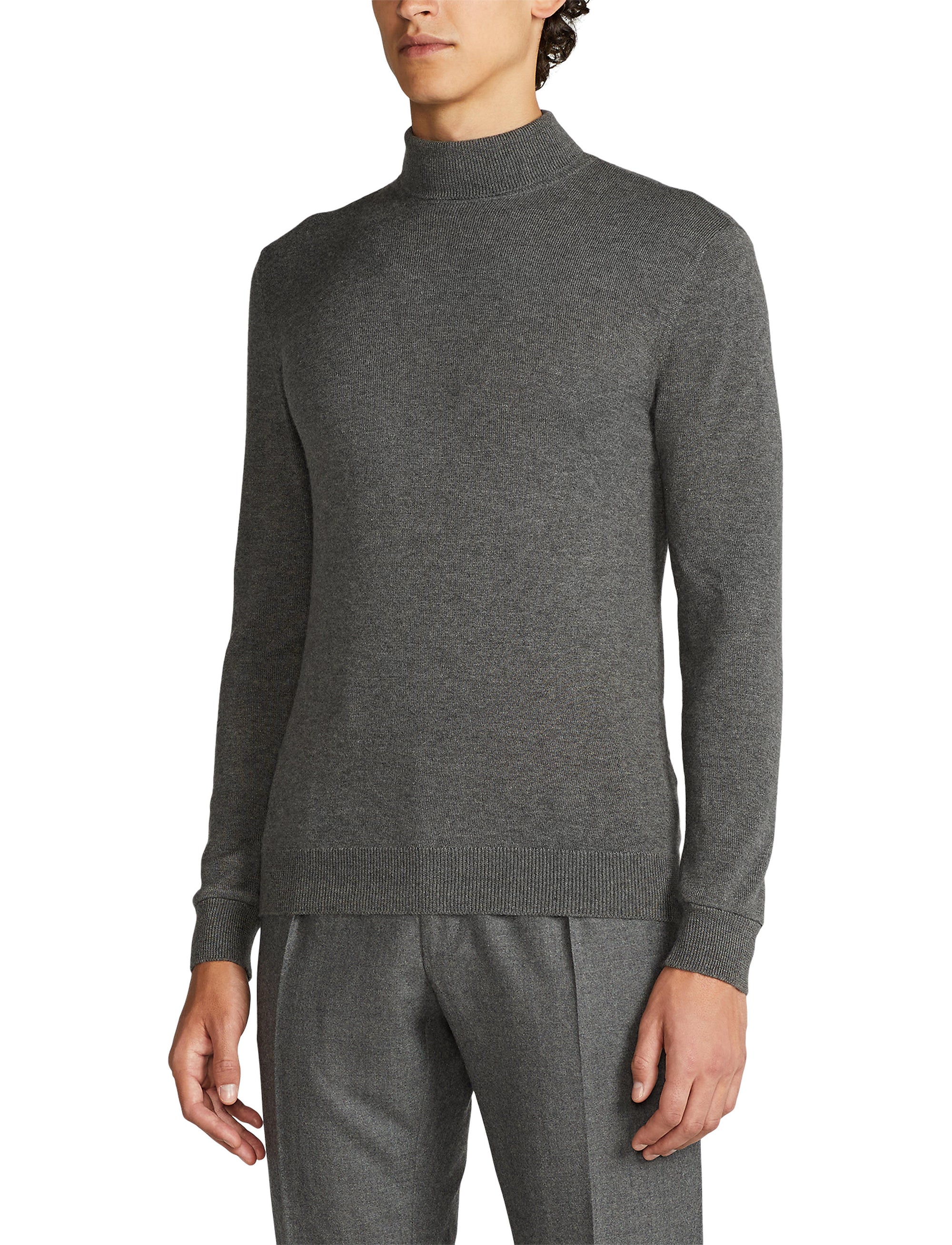 Pull col roulé en cachemire - Gris