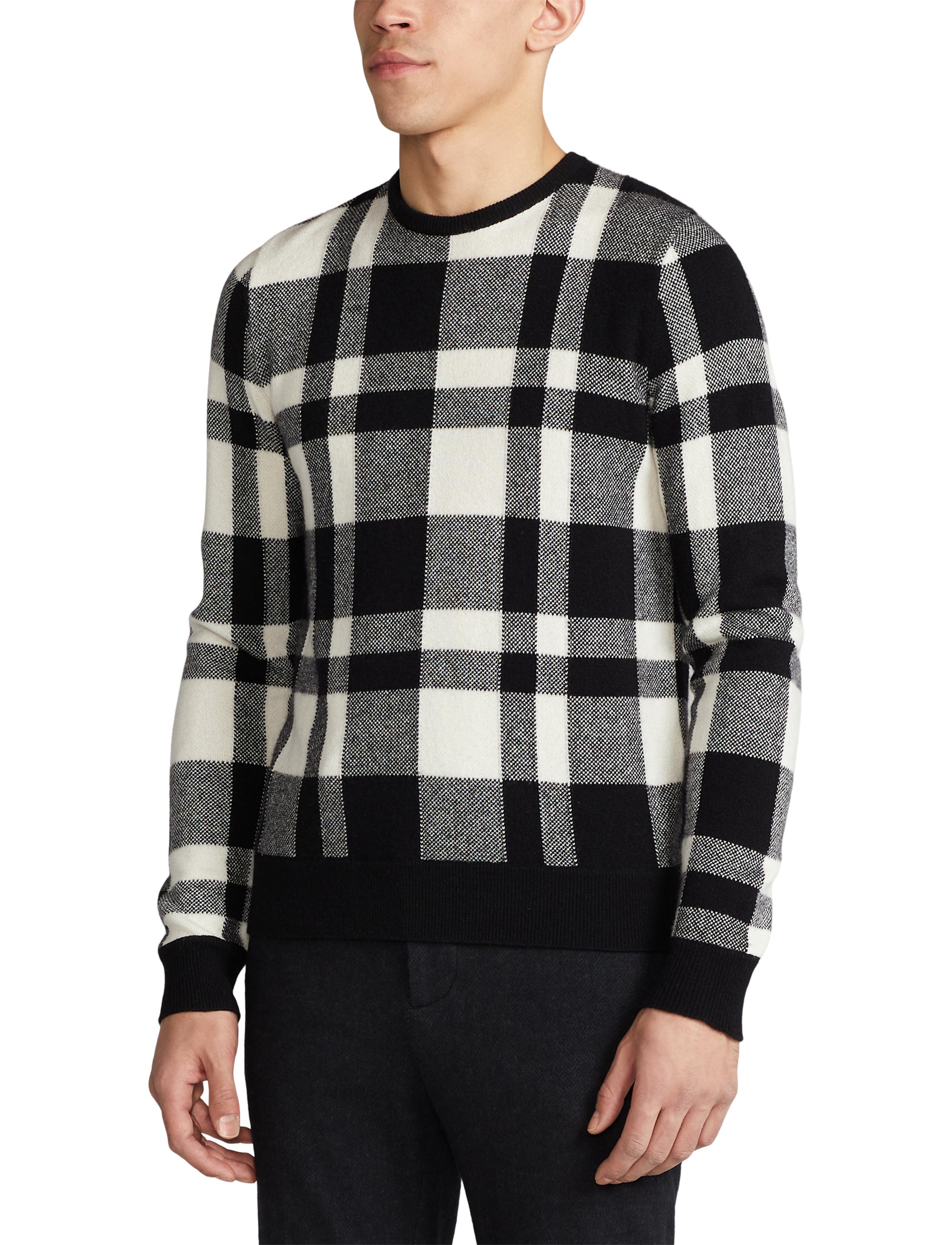 Pull en cachemire écossais - Classic Black With Lux Cream