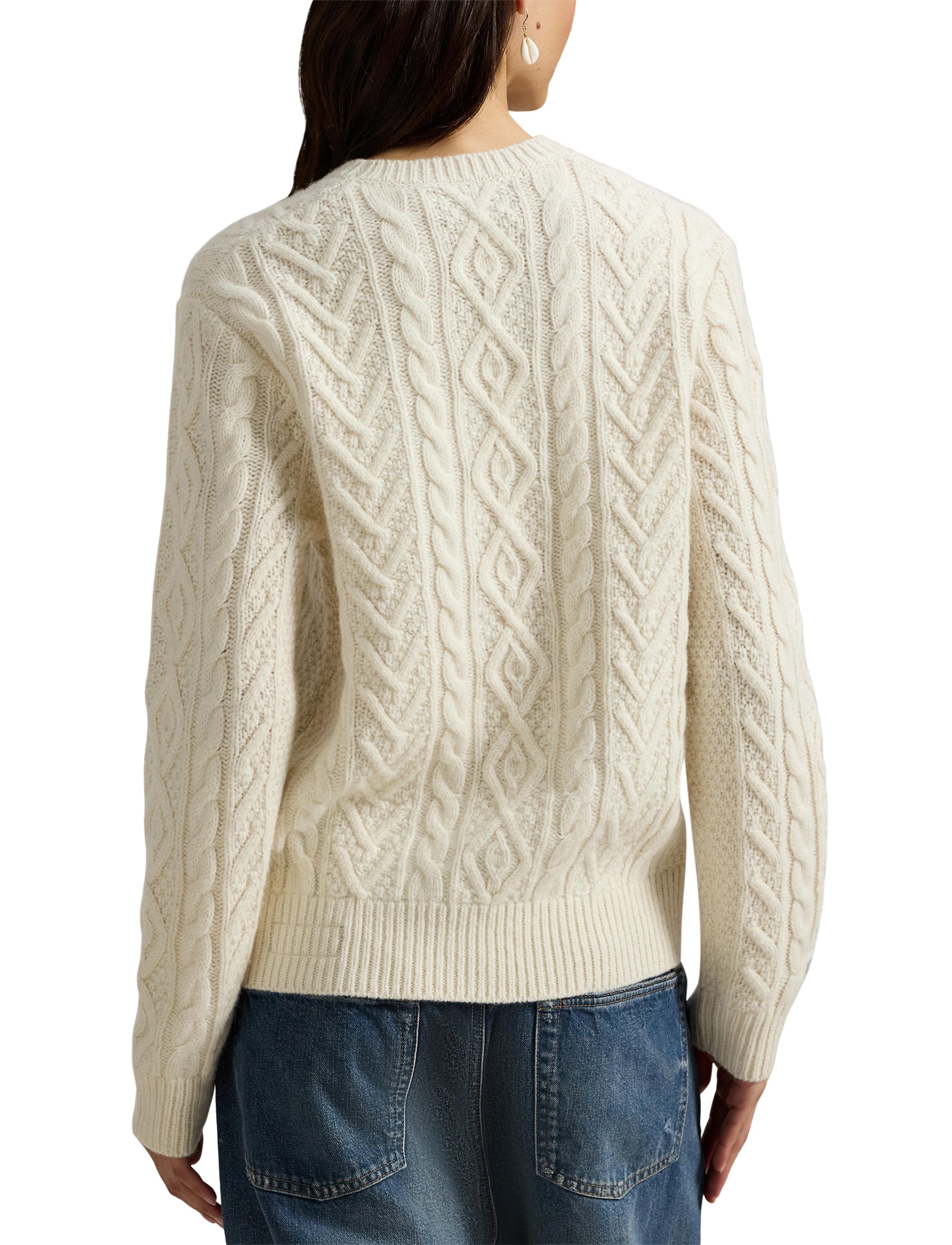 Pull Polo Ralph Lauren Yankees en laine - Cream Combo