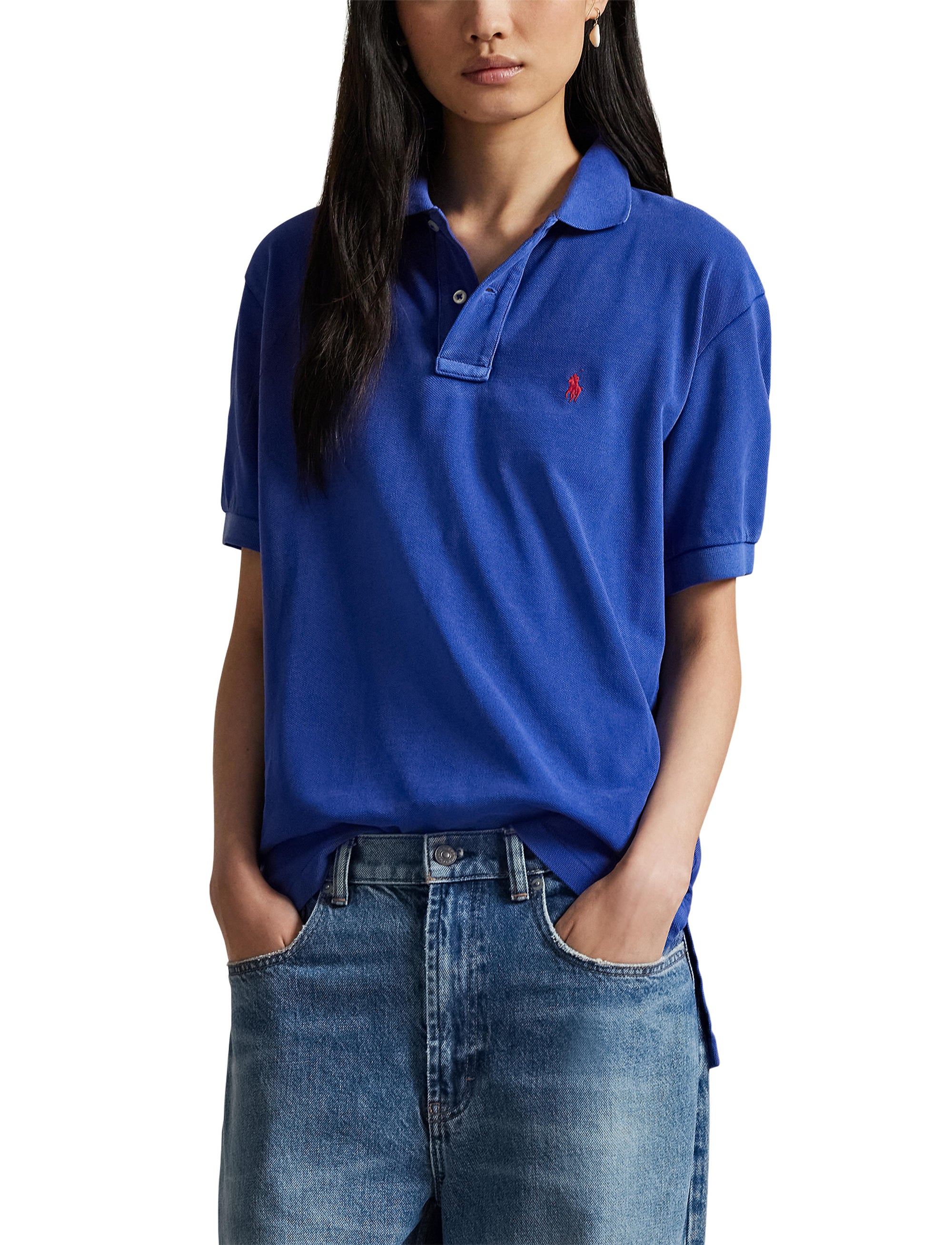 Polo coupe originale en coton piqué - Graphic Royal