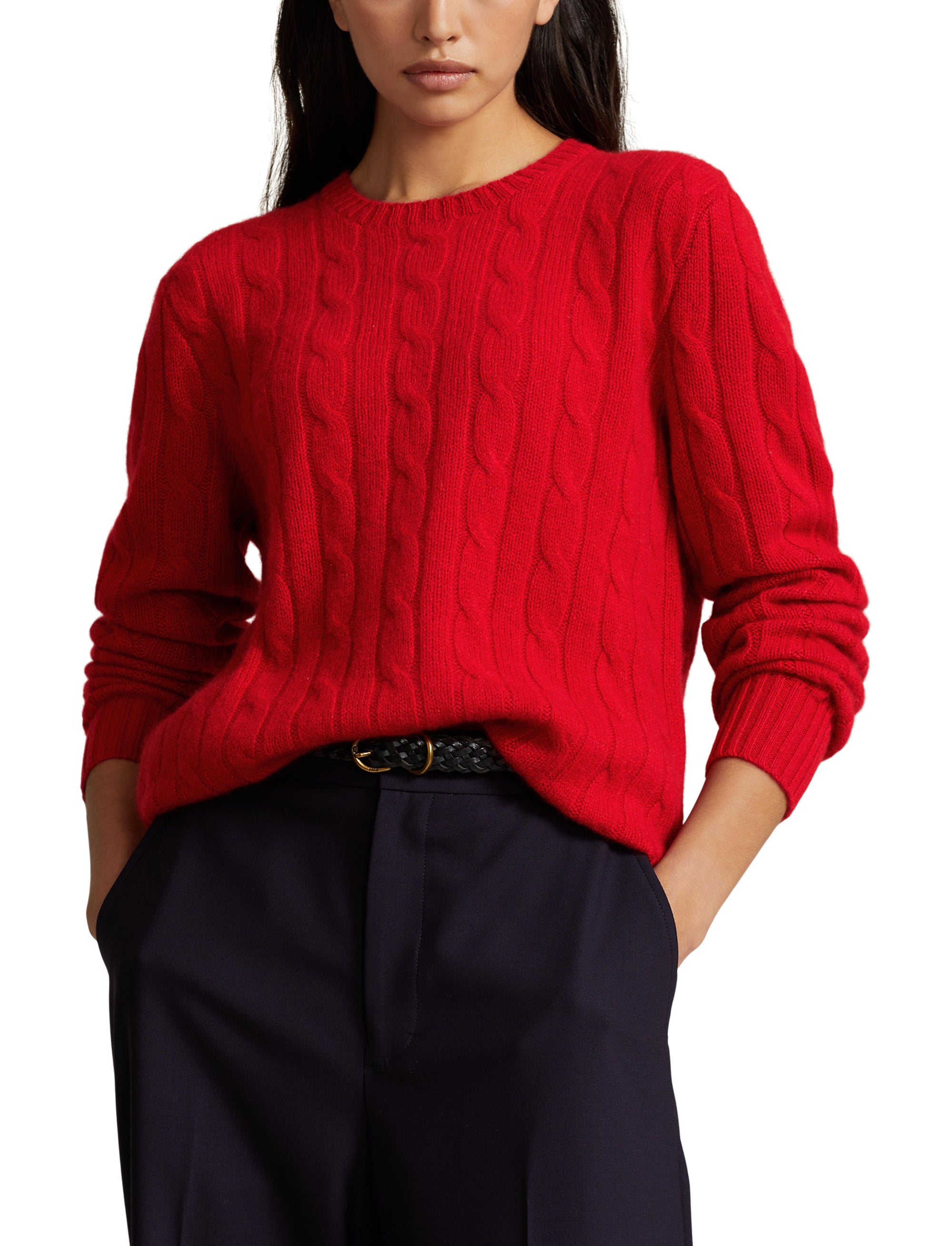 Pull iconique en cachemire torsadé - Park Ave Red