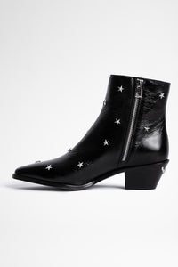 Bottines Tyler Vintage Stars en cuir - Noir