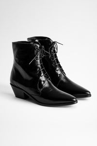 Bottines Tyler Laced Vintage en cuir - Noir