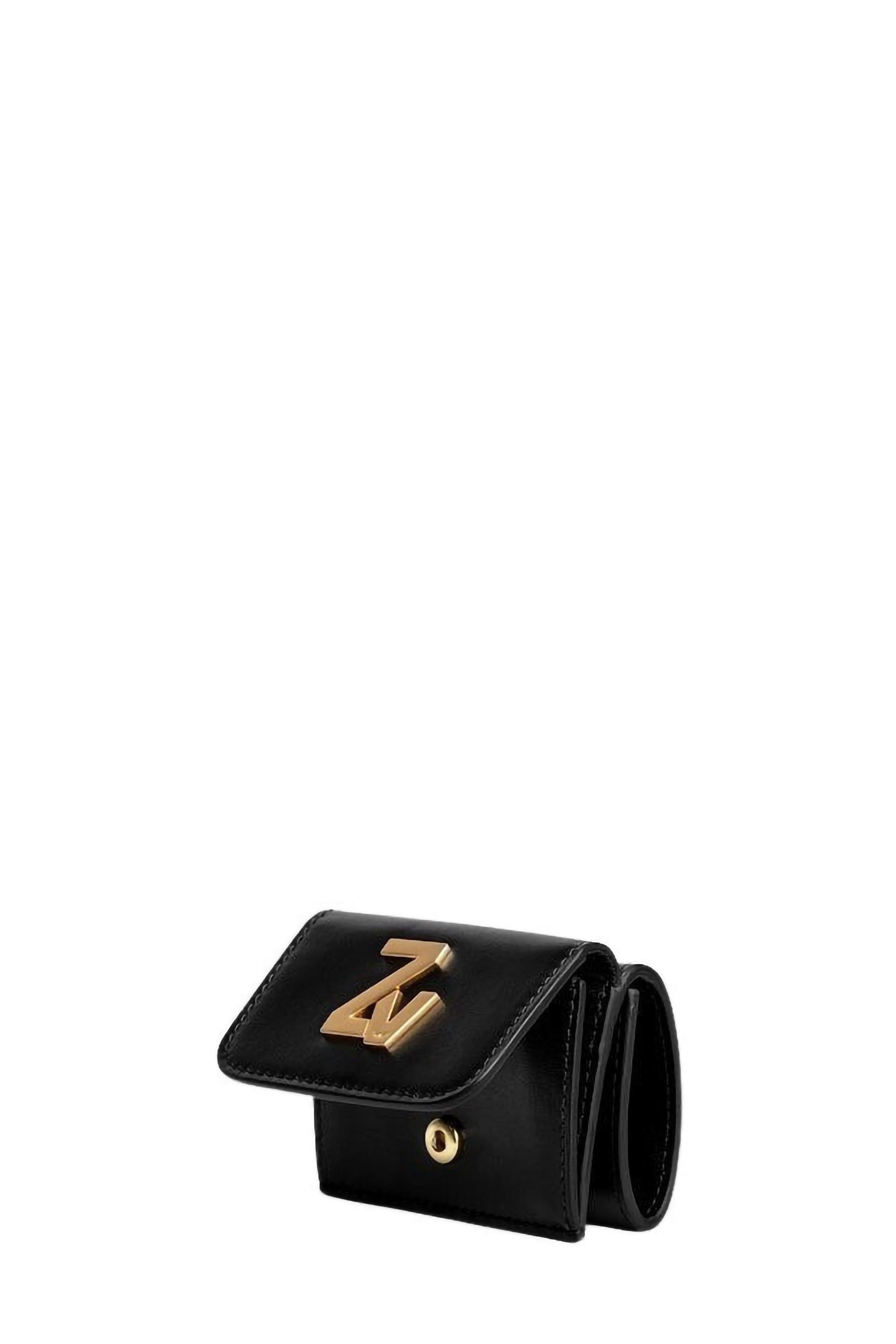 Portefeuille à logo " ZV" Initiale Le Trifold en cuir - Noir