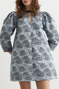 Robe courte imprimé botanique - Illusion Blue