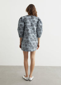 Robe courte imprimé botanique - Illusion Blue