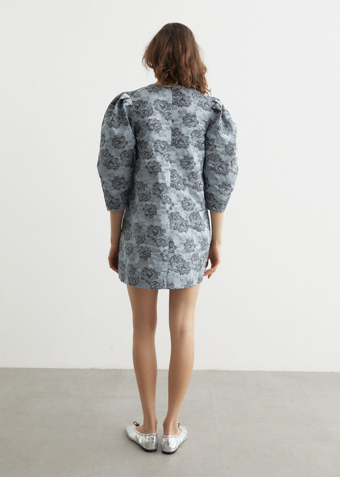 Robe courte imprimé botanique - Illusion Blue