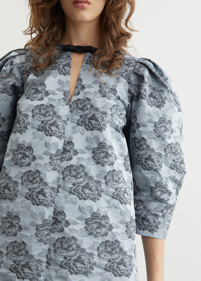 Robe courte imprimé botanique - Illusion Blue