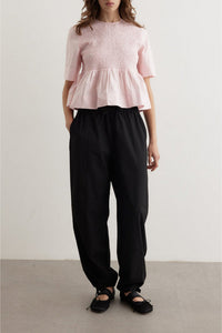 Peplum blouse with bare back - Chalk Pink