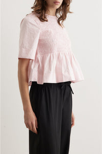 Peplum blouse with bare back - Chalk Pink