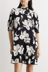 Robe courte à imprimé fleuri - Black
