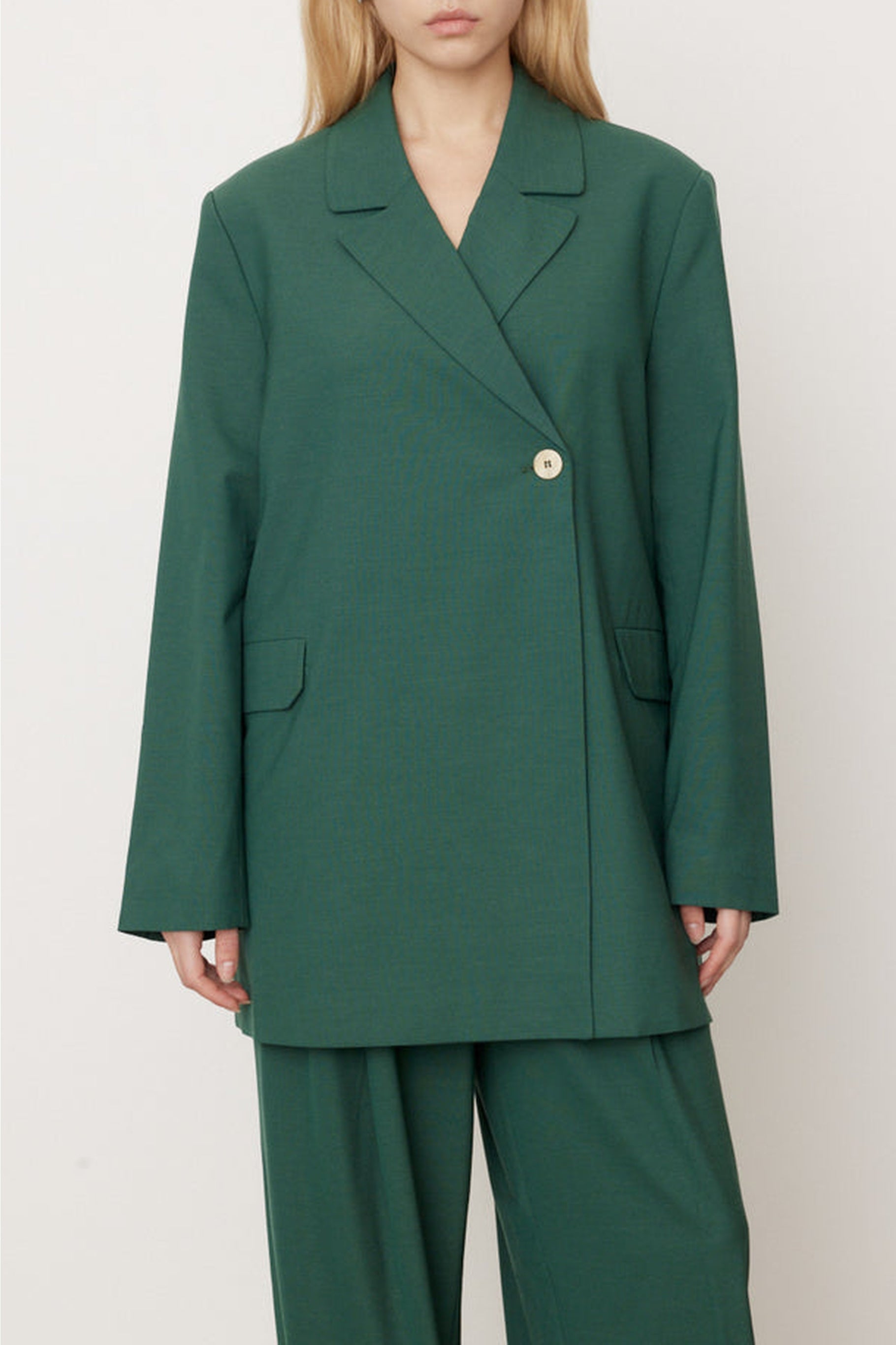 Blazer long drapé - Trekking Green