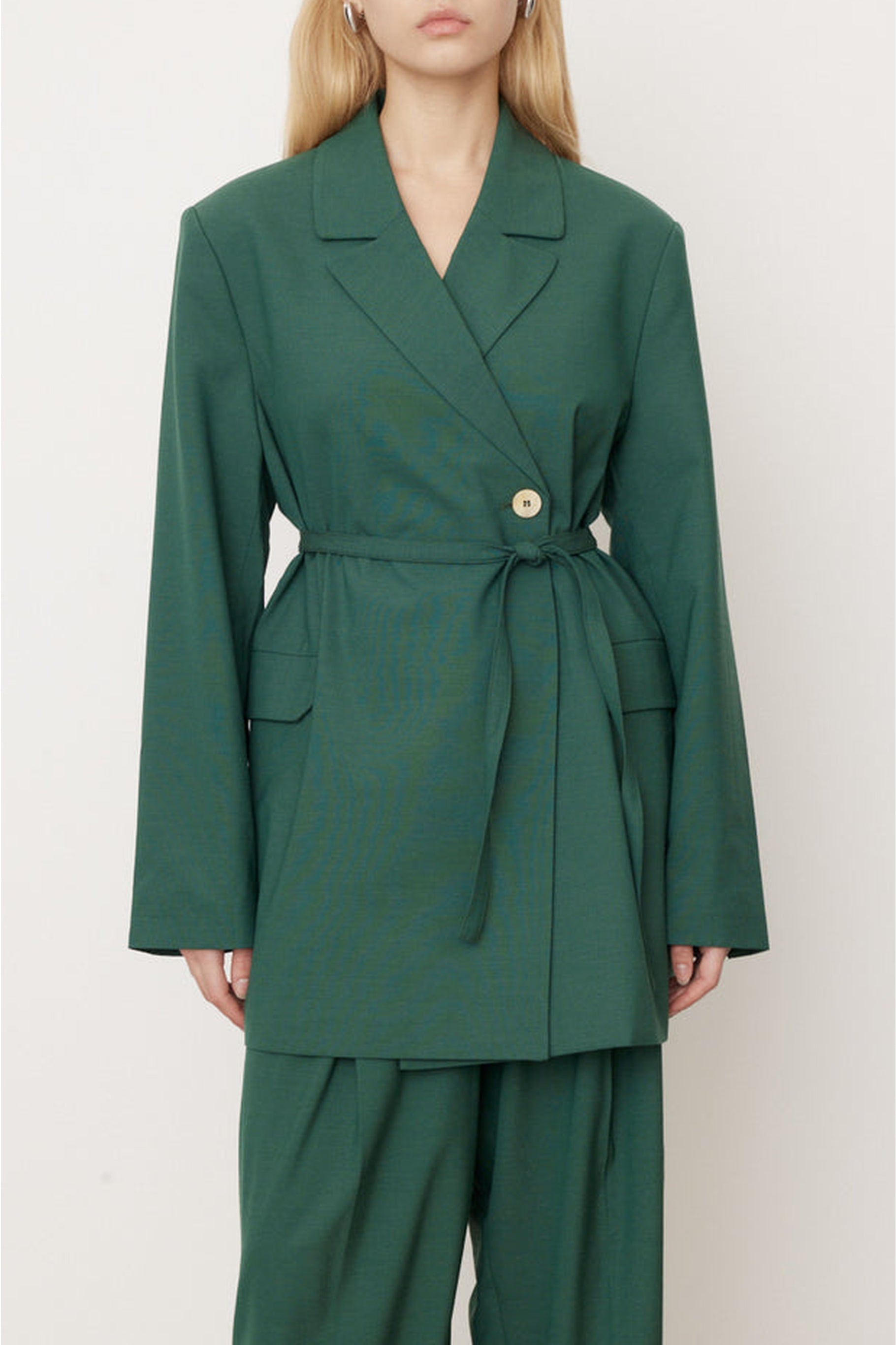 Blazer long drapé - Trekking Green
