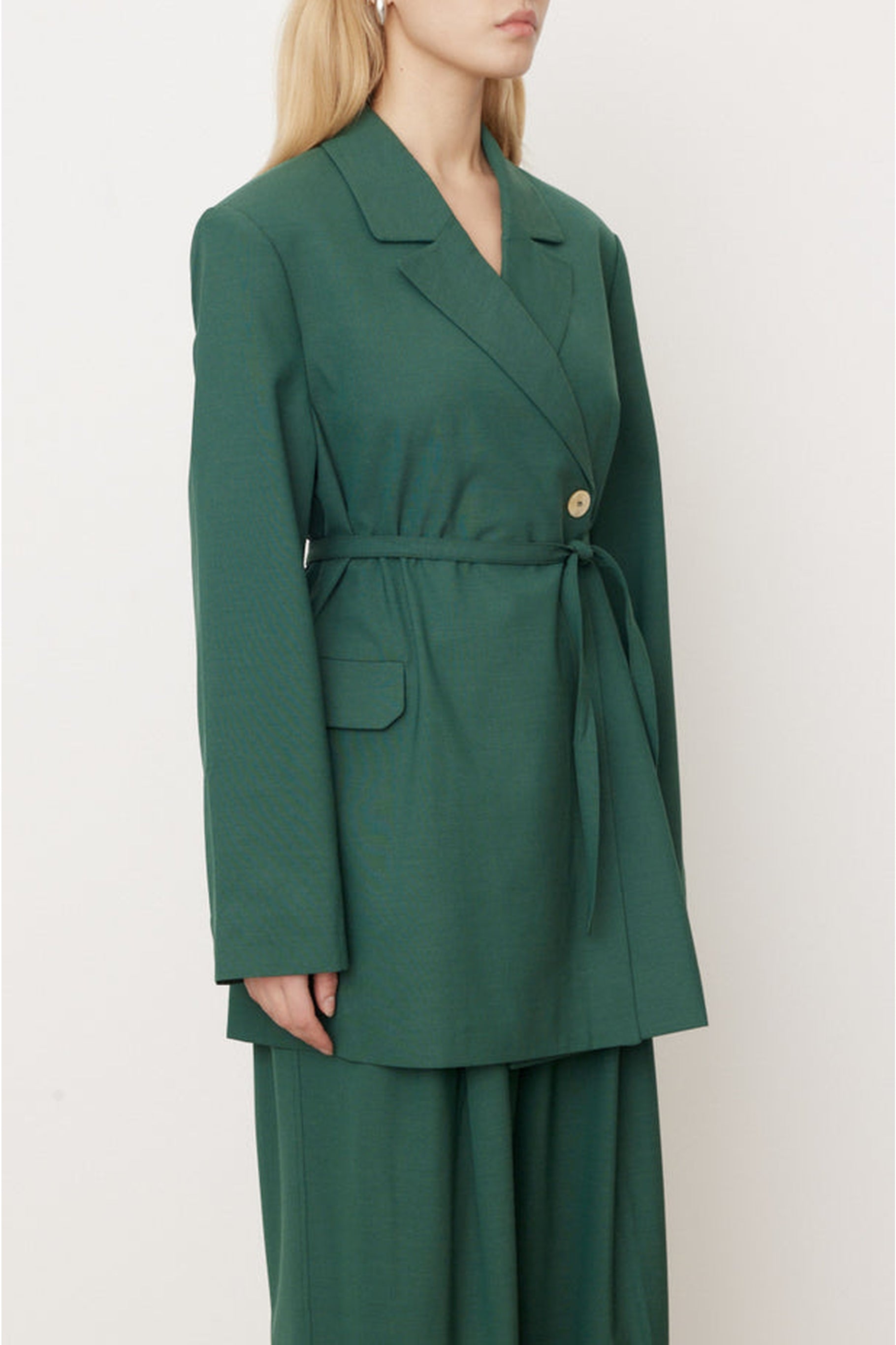 Blazer long drapé - Trekking Green