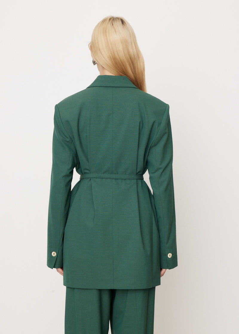 Blazer long drapé - Trekking Green