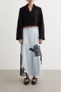 Short jacquard blazer - Black