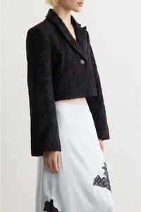 Short jacquard blazer - Black