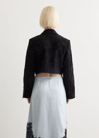 Short jacquard blazer - Black