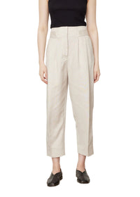 Pantalon à double plis en lin - Ecru