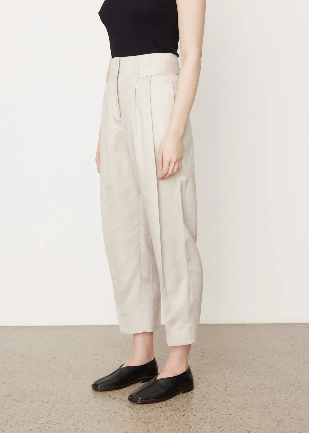 Pantalon à double plis en lin - Ecru