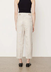 Pantalon à double plis en lin - Ecru